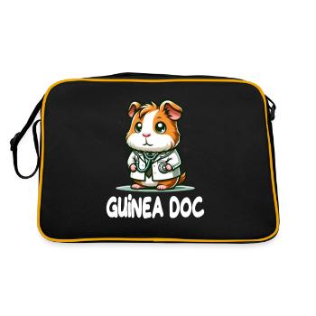 Doktor Meerschweinchen Guinea Doc - Retro Tasche - Schwarz/Gold - Hinten