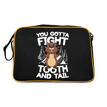 You Gotta Fight Tooth And Tail Biber - Retro Tasche - Schwarz/Gold - Hinten