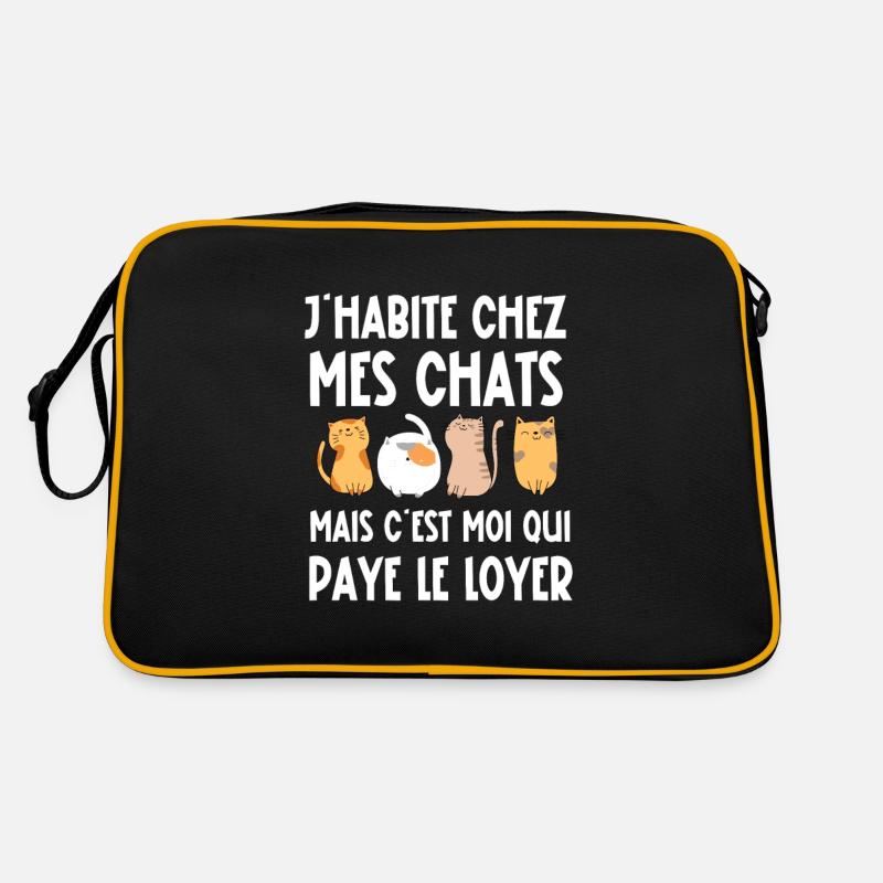 j'habite chez mes chats Sac Retro