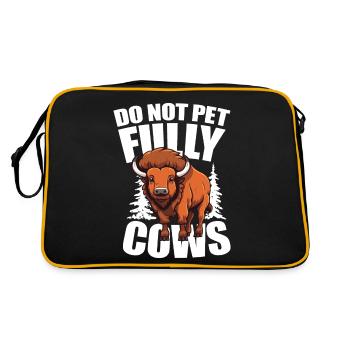 Do Not Pet Fully Cows für einen Bison-Fan oder - Retro Tasche - Schwarz/Gold - Hinten