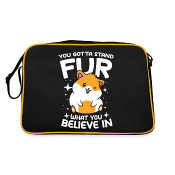 You Gotta Stand Fur What You Believe In - Retro Tasche - Schwarz/Gold - Hinten