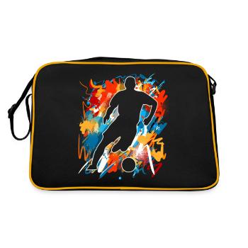 Fußball Fußballer - Retro Tasche - Schwarz/Gold - Hinten