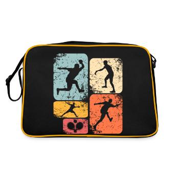 Tischtennis - Retro Tasche - Schwarz/Gold - Hinten