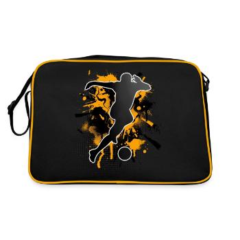 Fußball Fußballer - Retro Tasche - Schwarz/Gold - Hinten