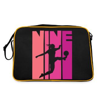 Footballer Soccer 9th Birthday - Retro Bag - black/gold - Back