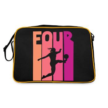 Footballer Soccer 4th Birthday - Retro Bag - black/gold - Back