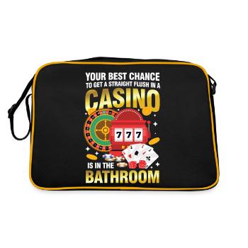 Your Best Chance Straight Flush Casino Bathroom - Retro Tasche - Schwarz/Gold - Hinten