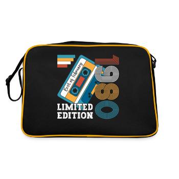 44th Birthday Husband February 1980 Mixtape Cassette - Retro Bag - black/gold - Back