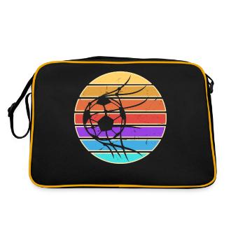 Fußball Fußballer - Retro Tasche - Schwarz/Gold - Hinten