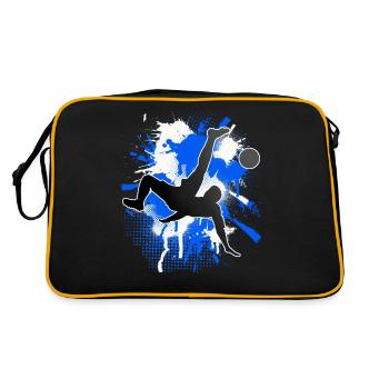 Fußball Fußballer - Retro Tasche - Schwarz/Gold - Hinten