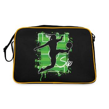 6th Birthday Footballer Soccer - Retro Bag - black/gold - Back
