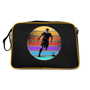 Fußball Fußballer - Retro Tasche - Schwarz/Gold - Hinten