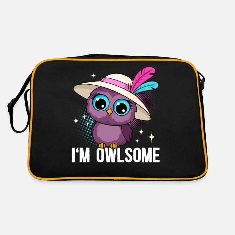 I'M Owlsome Eule Eulen Retro Tasche