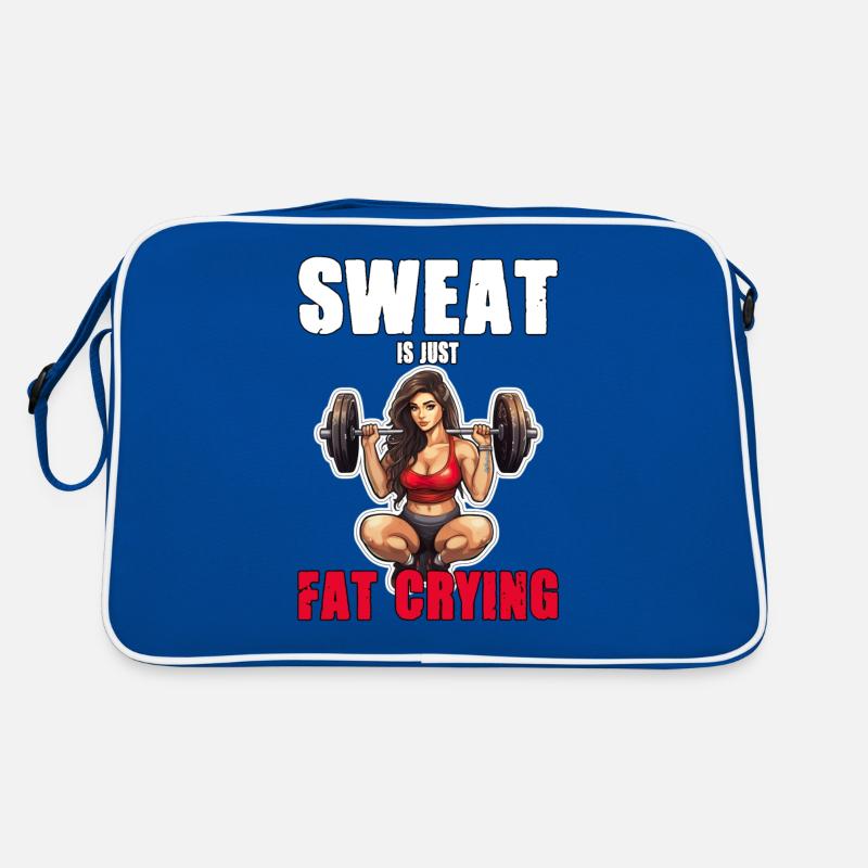 Lustige Katze Workout Sweat Is Just Fat Crying Retro Tasche