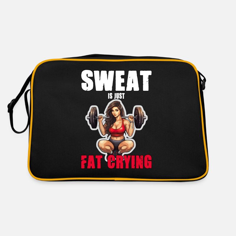Lustige Katze Workout Sweat Is Just Fat Crying Retro Tasche
