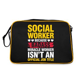 Social Worker Miracle Worker für einen - Retro Tasche - Schwarz/Gold - Hinten
