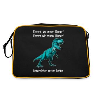 Les signes de ponctuation sauvent des vies - Funny Dino Design - Sac Retro - noir/or - Dos