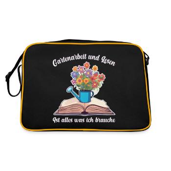 Gardening and Reading - The Perfect Combination - Retro Bag - black/gold - Back