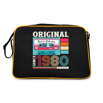44th Birthday Husband February 1980 Mixtape Cassette - Retro Bag - black/gold - Back