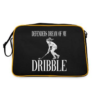Defenders Dream Of My Dribble Feldhockey - Retro Tasche - Schwarz/Gold - Hinten