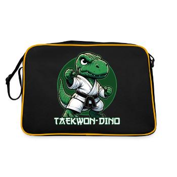 Drôle T-Rex Taekwondo Dino Arts Martiaux - Sac Retro - noir/or - Dos