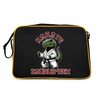 Drôle T-Rex Karaté Dino Arts Martiaux - Sac Retro - noir/or - Dos