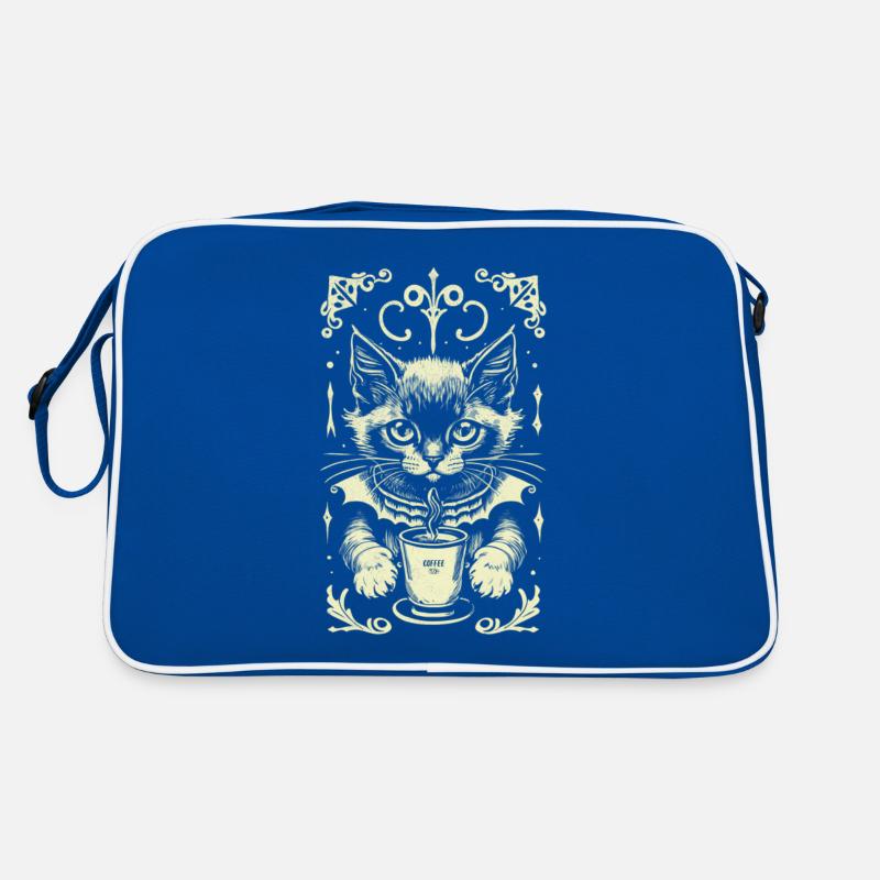 Gothic Cat Coffee Drinking Cute Kitten Retro Bag