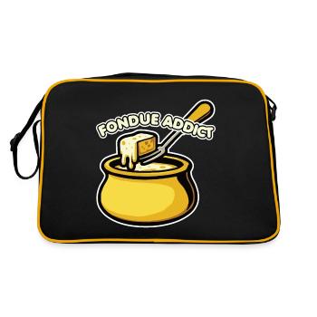 Fondue Addict - Délicieuse fondue au fromage Suisse Nourriture - Sac Retro - noir/or - Dos