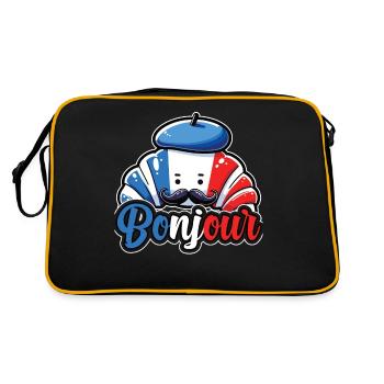 French Croissant Lover France Flag - Retro Bag - black/gold - Back