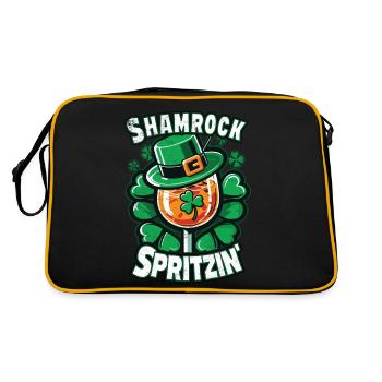St. Patrick's Day Spritz Aperitif Celebrations Shamrock - Retro Bag - black/gold - Back