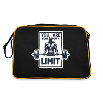 Weight Training, Sports Saying, You Are Your Limit Mindset - Retro Bag - black/gold - Back