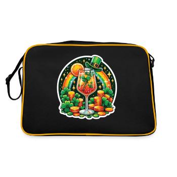 St. Patrick's Day Spritz Aperitif Celebrations Shamrock - Retro Bag - black/gold - Back