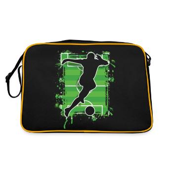 Fußball Fußballer - Retro Tasche - Schwarz/Gold - Hinten