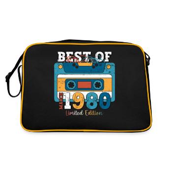 44th Birthday Man best of March 1980 cassette tape - Retro Bag - black/gold - Back