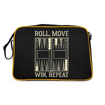 Backgammon Joueur Jeu De Société Roi Drôle Humour - Sac Retro - noir/or - Dos