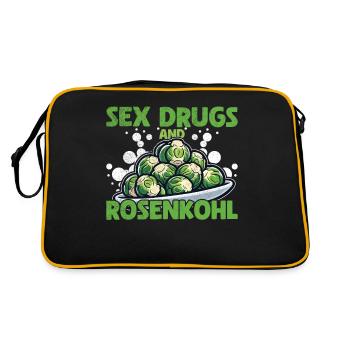 Sex Drugs and Brussels Sprouts Eating Vegetables - Retro Bag - black/gold - Back