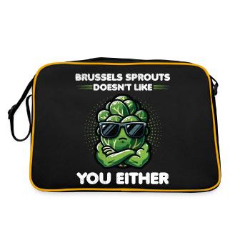 Brussels Sprouts Lover Funny Vegetable - Retro Bag - black/gold - Back