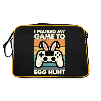 Joueur de Pâques, j’ai mis mon jeu en pause pour la chasse aux œufs - Sac Retro - noir/or - Dos