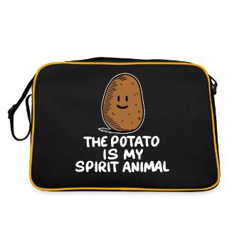 La pomme de terre est mon Animal Drôle de légume - Sac Retro - noir/or - Dos