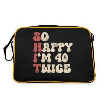 80e anniversaire dicton drôle - Sac Retro - noir/or - Dos