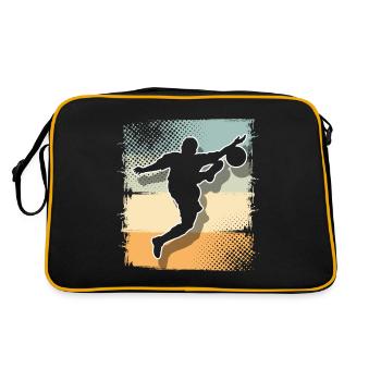 Fußball Fußballer - Retro Tasche - Schwarz/Gold - Hinten