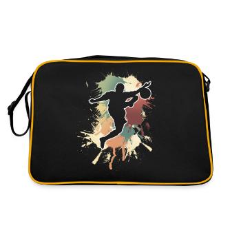 Fußball Fußballer - Retro Tasche - Schwarz/Gold - Hinten