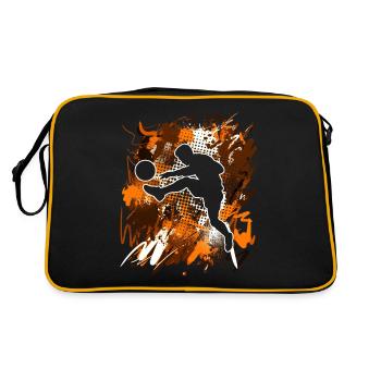 Fußball Fußballer - Retro Tasche - Schwarz/Gold - Hinten