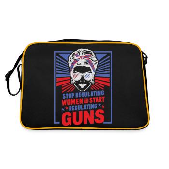 Stop regulating women and start regulating guns - Retro Bag - black/gold - Back