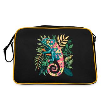 Chameleonaire A Rich Lizard für - Retro Tasche - Schwarz/Gold - Hinten