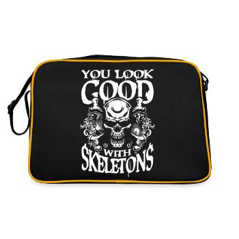 You Look Good Goth Gothik für Gothik Fans - Retro Tasche - Schwarz/Gold - Hinten