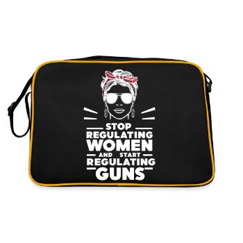 Stop regulating women and start regulating guns - Retro Bag - black/gold - Back