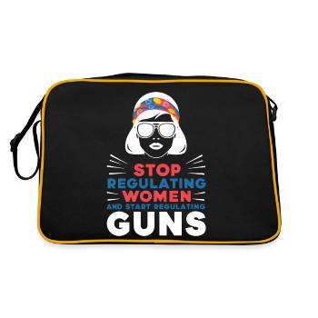 Stop regulating women and start regulating guns - Retro Bag - black/gold - Back