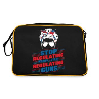Stop regulating women and start regulating guns - Retro Bag - black/gold - Back