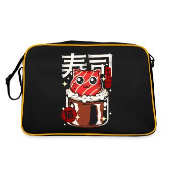 Japon - chat sushi mignon - Sac Retro - noir/or - Dos